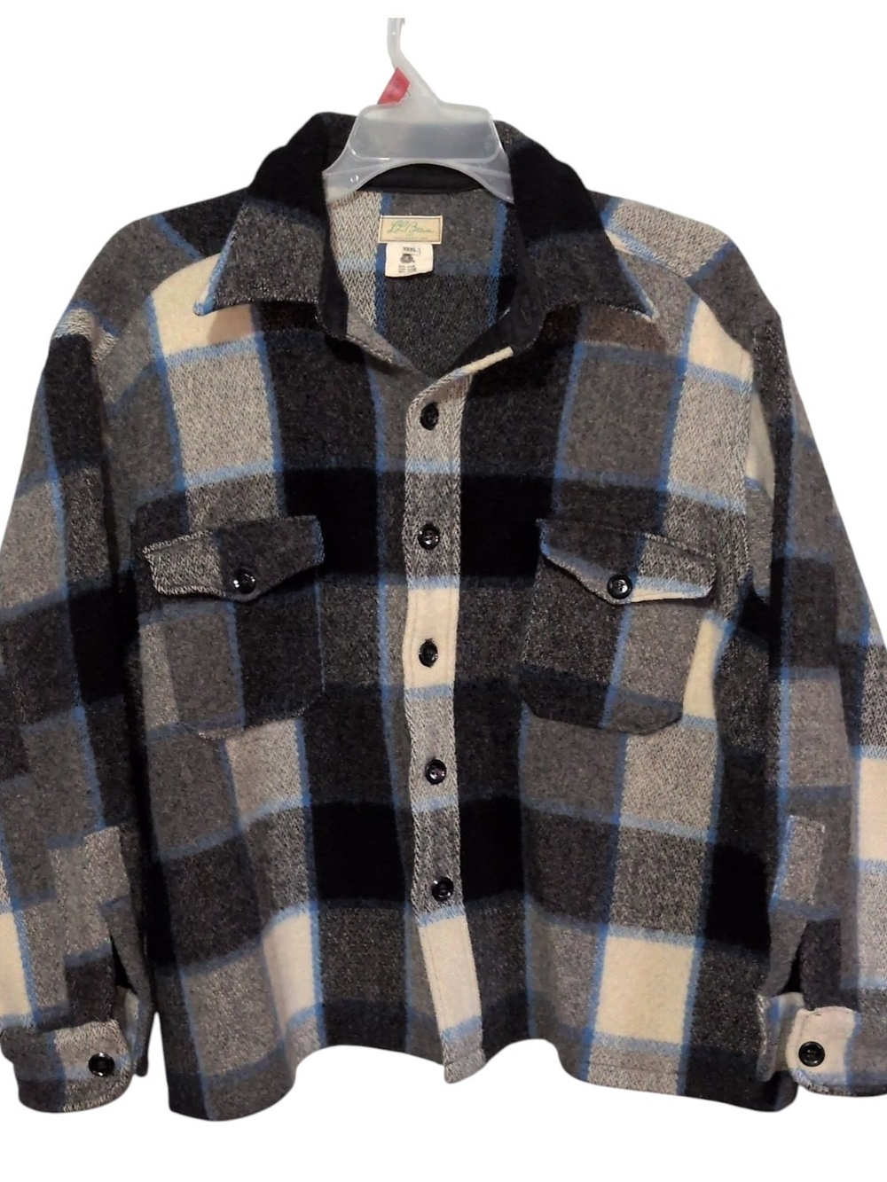 LL Bean Vintage Wool Shirt Jacket Women’s 3X Thick Plaid Outerwear - Rare Size